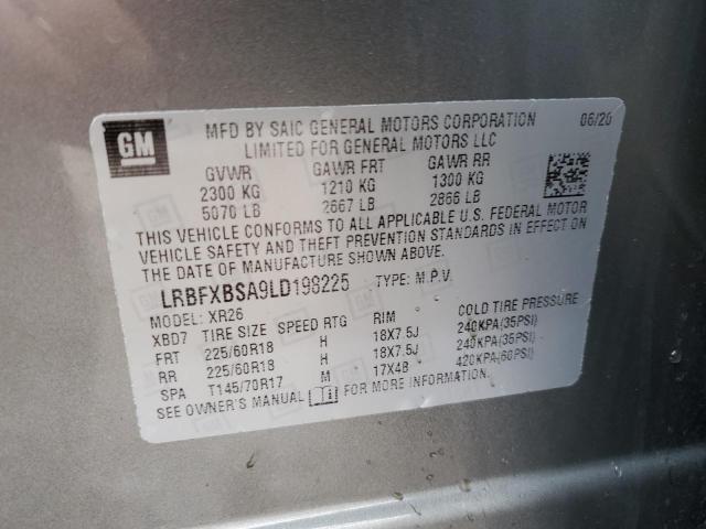 LRBFXBSA9LD198225 - 2020 BUICK ENVISION PREFERRED Boz foto 13