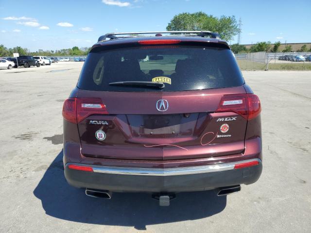 2HNYD2H60AH517138 - 2010 ACURA MDX TECHNOLOGY BURGUNDY photo 6