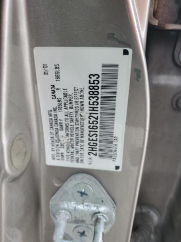 2HGES16521H538853 - 2001 HONDA CIVIC LX SILVER photo 12