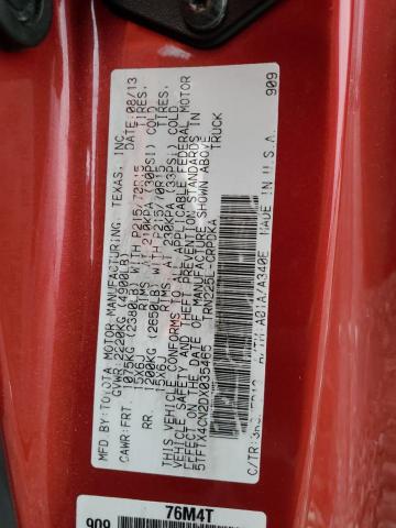 5TFTX4CN2DX035465 - 2013 TOYOTA TACOMA ACCESS CAB ბურგუნდია ფოტო 12