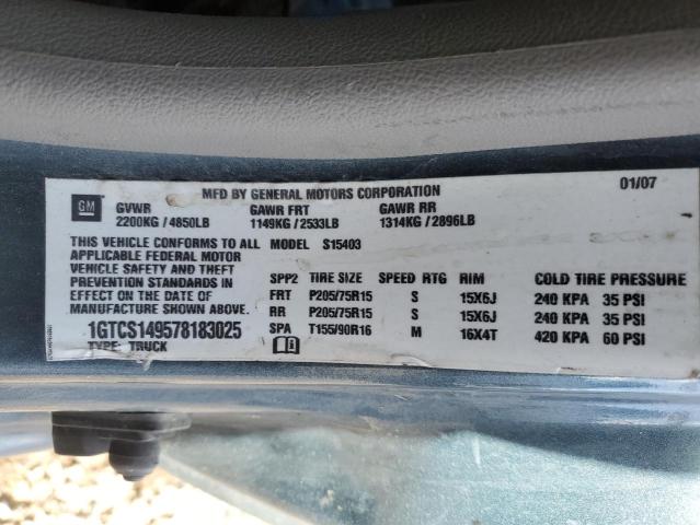 1GTCS149578183025 - 2007 GMC CANYON GRAY photo 13