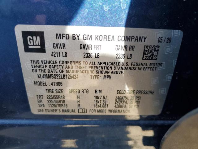 KL4MMBS22LB125424 - 2020 BUICK ENCORE GX PREFERRED BLUE photo 12