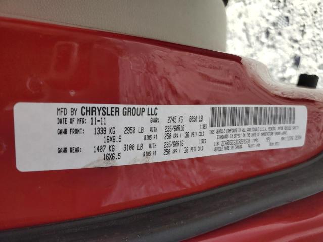 2C4RDGCG3CR201530 - 2012 DODGE GRAND CARA SXT RED photo 13