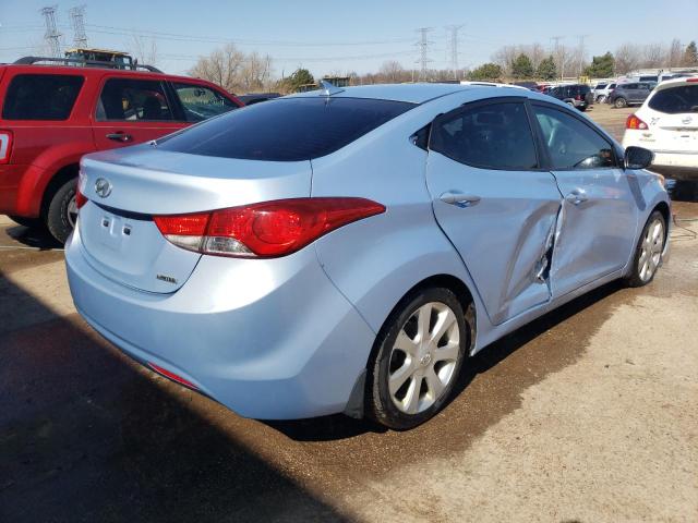 KMHDH4AE4CU495274 - 2012 HYUNDAI ELANTRA GLS BLUE photo 3