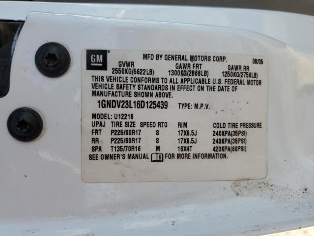 1GNDV23L16D125439 - 2006 CHEVROLET UPLANDER LS 白色 照片 13