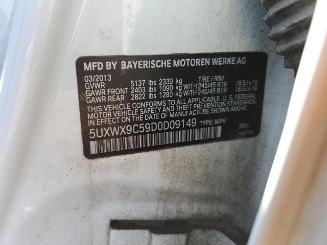 5UXWX9C59D0D09149 - 2013 BMW X3 XDRIVE28I WHITE photo 12