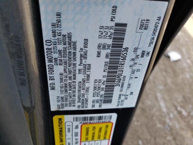 3FA6P0LU1FR160536 - 2015 FORD FUSION SE HYBRID GRAY photo 13