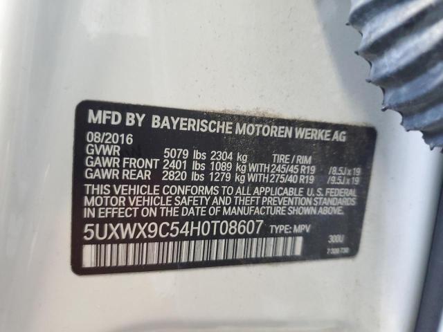 5UXWX9C54H0T08607 - 2017 BMW X3 XDRIVE28I WHITE photo 13