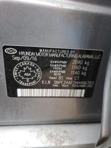 5NPE24AF2HH496783 - 2017 HYUNDAI SONATA SE GRAY photo 12