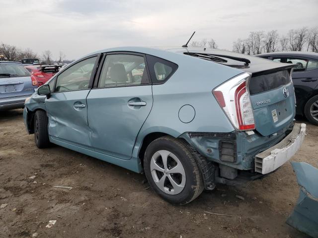 JTDKN3DU9D5684323 - 2013 TOYOTA PRIUS TURQUOISE photo 2