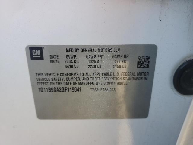 1G11B5SA2GF119041 - 2016 CHEVROLET MALIBU LIM LS Blanc photo 12