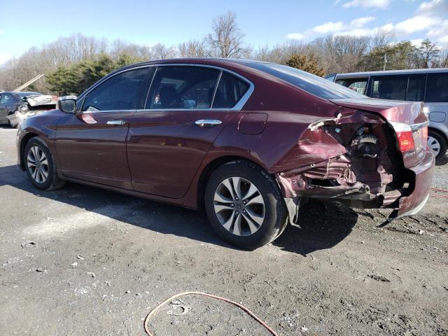 1HGCR2F32EA082719 - 2014 HONDA ACCORD LX MAROON photo 2