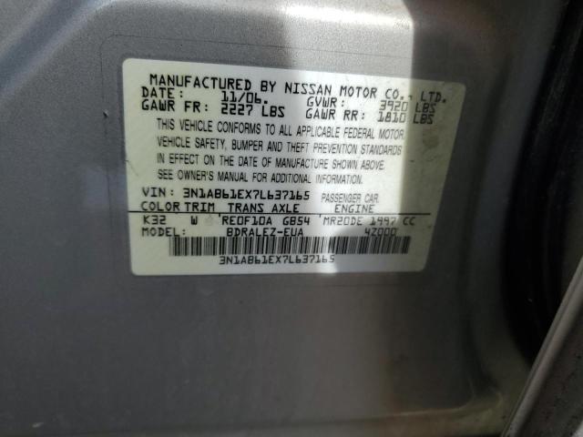 3N1AB61EX7L637165 - 2007 NISSAN SENTRA 2.0 GREEN photo 13