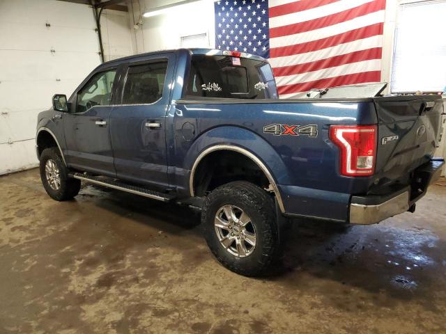 1FTEW1EF1GKE20808 - 2016 FORD F150 SUPERCREW BLUE photo 2