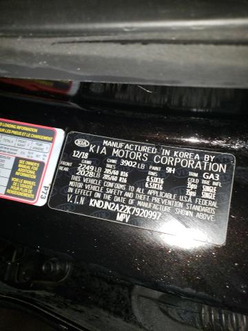 KNDJN2A22K7920997 - 2019 KIA SOUL 黑色 照片 12