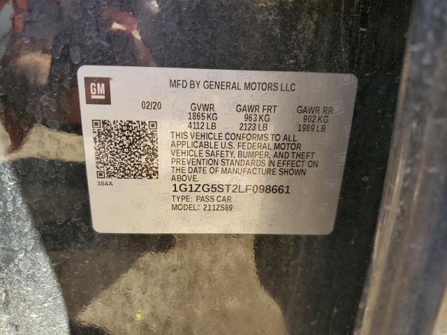 1G1ZG5ST2LF098661 - 2020 CHEVROLET MALIBU RS 黑色 照片 12