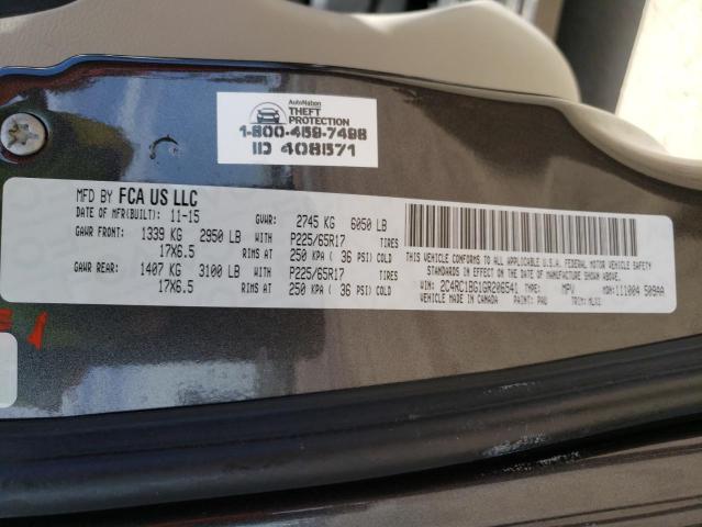 2C4RC1BG1GR206541 - 2016 CHRYSLER TOWN & COU TOURING 灰色 照片 13