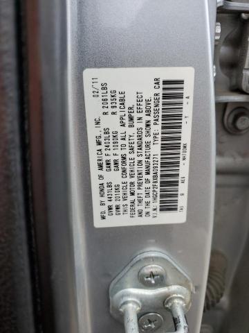 1HGCP2F8XBA093271 - 2011 HONDA ACCORD EXL SILVER photo 12