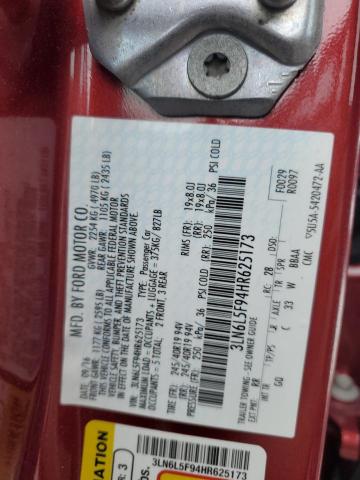 3LN6L5F94HR625173 - 2017 LINCOLN MKZ RESERVE წითელი ფოტო 12