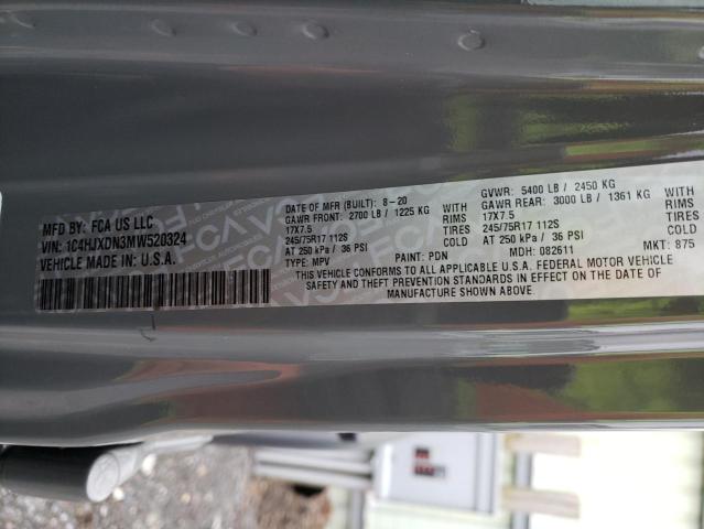 1C4HJXDN3MW520324 - 2021 JEEP WRANGLER U SPORT Grau Foto 12