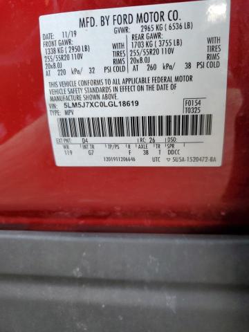 5LM5J7XC0LGL18619 - 2020 LINCOLN AVIATOR RESERVE BURGUNDY photo 13