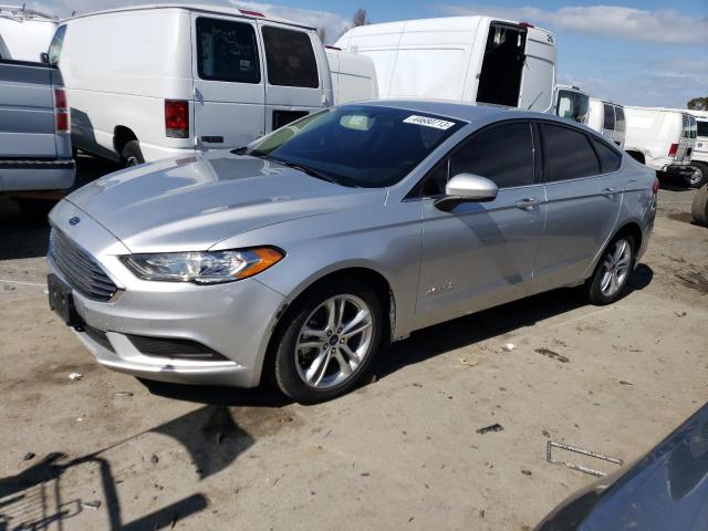 3FA6P0LU5JR110750 - 2018 FORD FUSION SE HYBRID SILVER photo 1