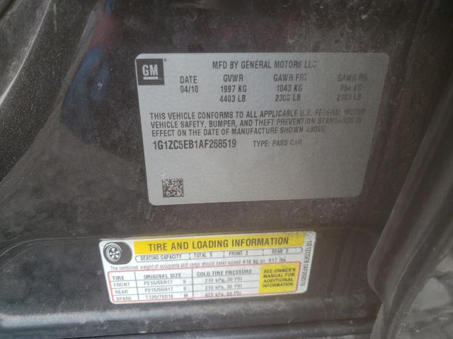 1G1ZC5EB1AF268519 - 2010 CHEVROLET MALIBU 1LT 石墨色 照片 12