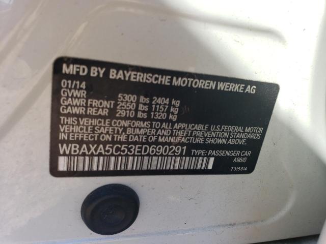 WBAXA5C53ED690291 - 2014 BMW 535 D WHITE photo 12