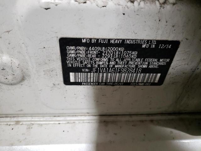 JF1VA1A61F9828418 - 2015 SUBARU WRX WHITE photo 12