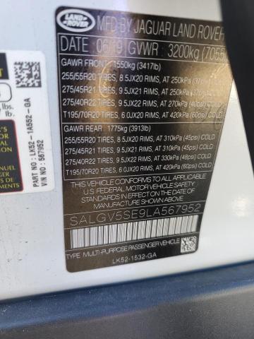 SALGV5SE9LA567952 - 2020 LAND ROVER RANGE ROVE AUTOBIOGRAPHY WHITE photo 14