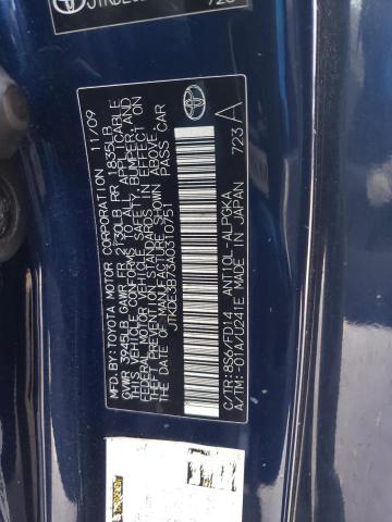 JTKDE3B73A0310751 - 2010 TOYOTA SCION TC 蓝色 照片 12