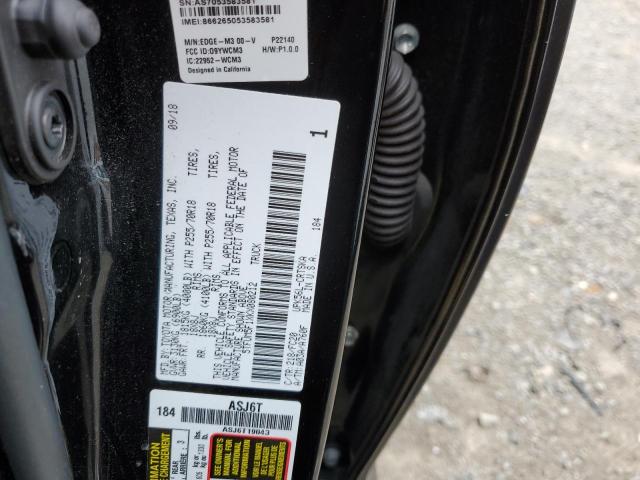 5TFUM5F1XKX080212 - 2019 TOYOTA TUNDRA DOUBLE CAB SR/SR5 BLACK photo 12