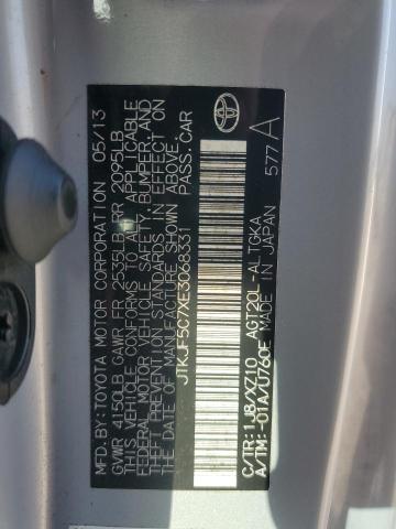 JTKJF5C7XE3068331 - 2014 TOYOTA SCION TC ვერცხლისფერი ფოტო 12