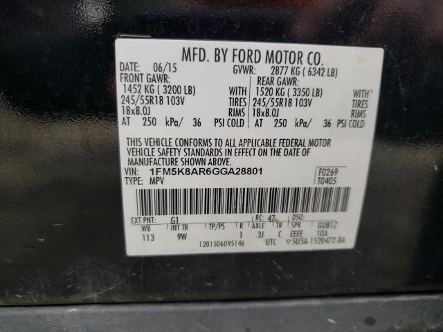 1FM5K8AR6GGA28801 - 2016 FORD EXPLORER POLICE INTERCEPTOR 黑色 照片 13