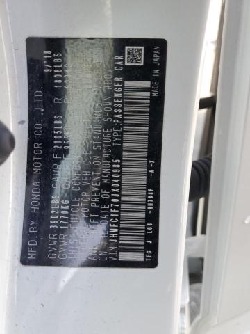 JHMFC1F70JX040985 - 2018 HONDA CIVIC EXL თეთრი ფოტო 12