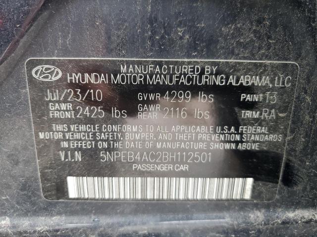 5NPEB4AC2BH112501 - 2011 HYUNDAI SONATA GLS BLUE photo 13