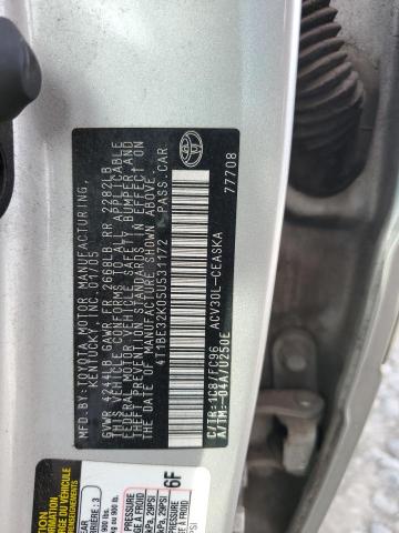 4T1BE32K05U531172 - 2005 TOYOTA CAMRY LE SILVER photo 12