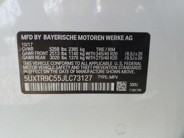 5UXTR9C55JLC73127 - 2018 BMW X3 XDRIVE30I WHITE photo 13