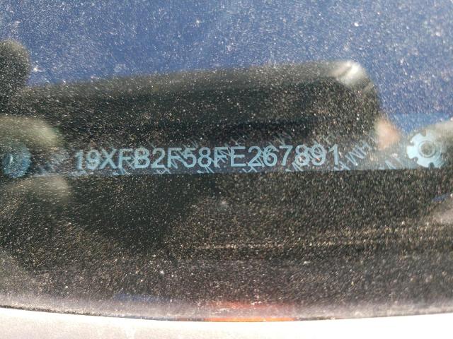 19XFB2F58FE267891 - 2015 HONDA CIVIC LX GRAY photo 10