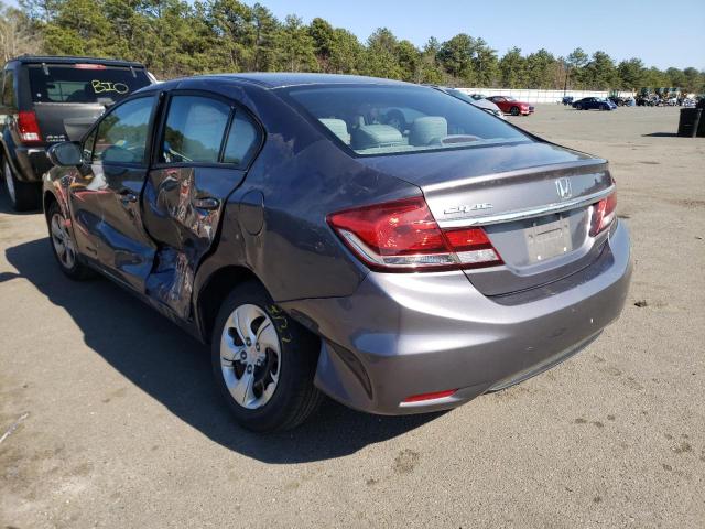 19XFB2F58FE267891 - 2015 HONDA CIVIC LX GRAY photo 3