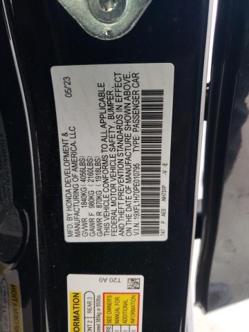 19XFL1H70PE010795 - 2023 HONDA CIVIC EXL შავი ფოტო 13
