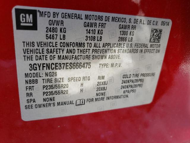 3GYFNCE37ES666475 - 2014 CADILLAC SRX PERFORMANCE COLLECTION Қызыл фото 14