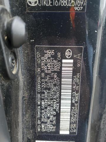 JTKDE167880257697 - 2008 TOYOTA SCION TC BLACK photo 12