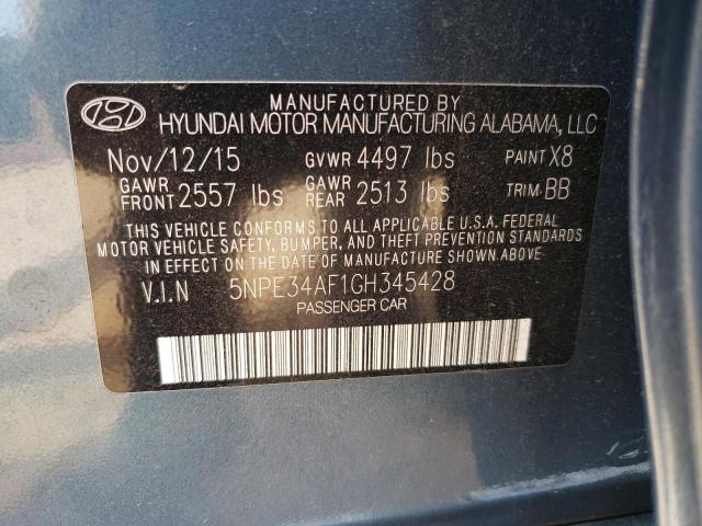 5NPE34AF1GH345428 - 2016 HYUNDAI SONATA SPORT BLUE photo 12