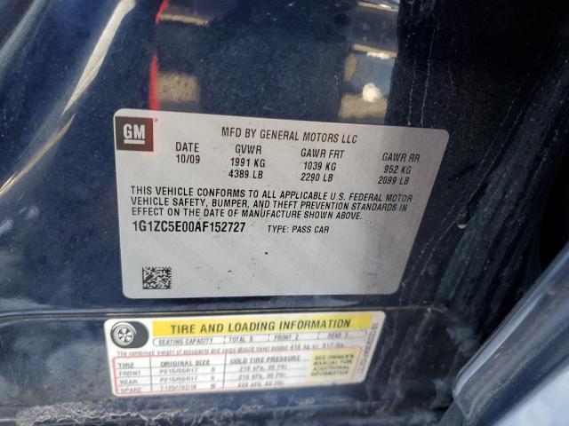 1G1ZC5E00AF152727 - 2010 CHEVROLET MALIBU 1LT BLUE photo 12