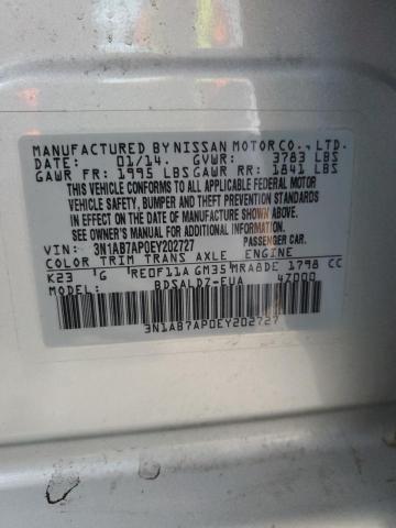 3N1AB7AP0EY202727 - 2014 NISSAN SENTRA S SILVER photo 12