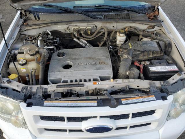 1FMCU49309KC39647 - 2009 FORD ESCAPE HYBRID WHITE photo 11