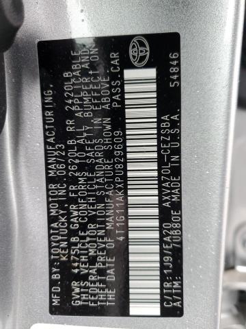 4T1G11AKXPU829609 - 2023 TOYOTA CAMRY SE NIGHT SHADE SILVER photo 12