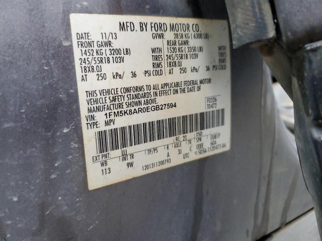 1FM5K8AR0EGB27594 - 2014 FORD EXPLORER POLICE INTERCEPTOR Boz foto 13