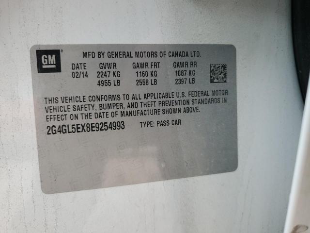 2G4GL5EX8E9254993 - 2014 BUICK REGAL 白色 照片 12